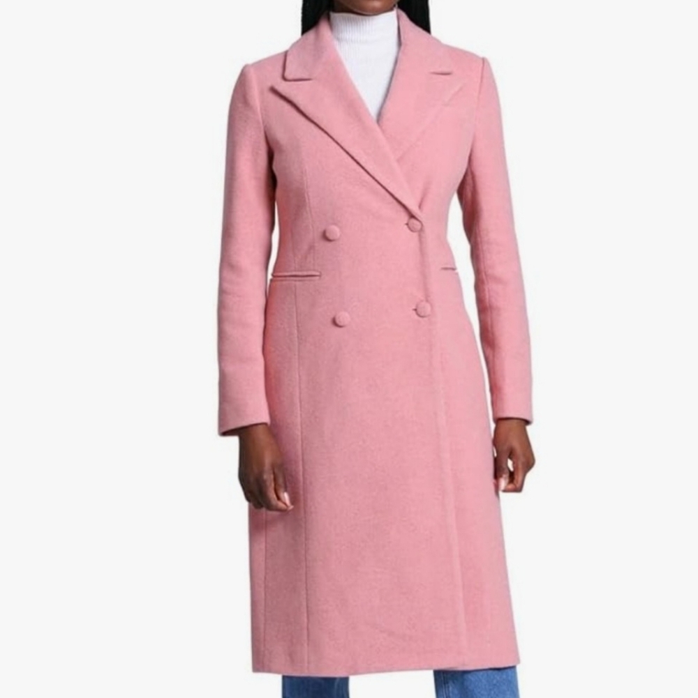 Avec Les Filles Pink Double-Breasted Coat